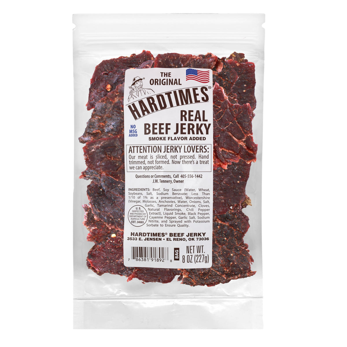 Hardtimes Handcrafted Beef Jerky - Original Flavor - 8 oz. Jar