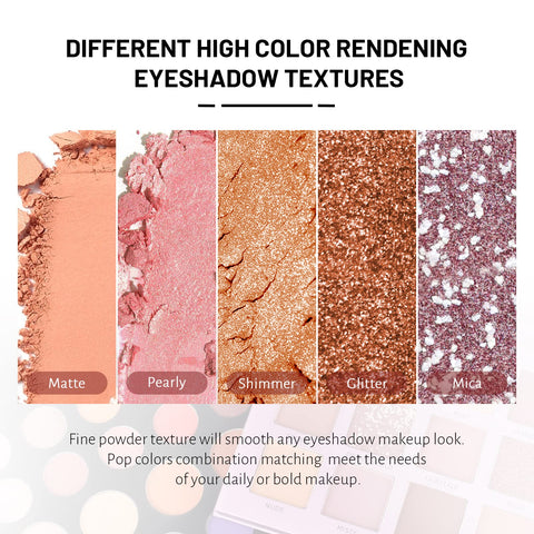 FREEORR 2Pcs Highly Pigmented Matte Eyeshadow Palette, Colorful 39Colors Matte/Shimmer Eyeshadow Pallet+18Colors Pressed Pearl Velvet Texture,Natural Blendable Make Up Eye Shadows Cosmetics Gift Kit