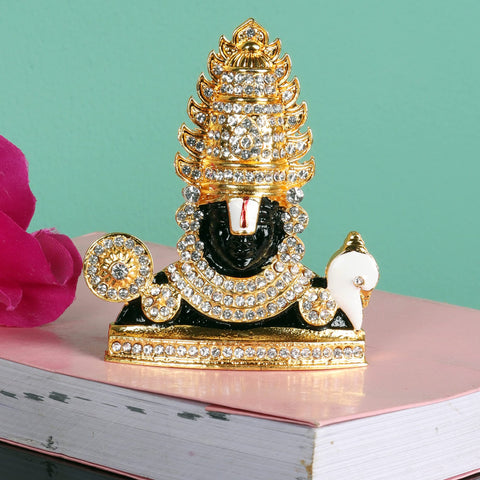 Itiha® Metal Tirupati Balaji Sri Venkateswara Idol Spiritual Home Decor Decorative Showpiece -4 IN