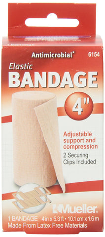 MUELLER Sports Medicine Care Elastic Bandage with Clips, 4 Inch