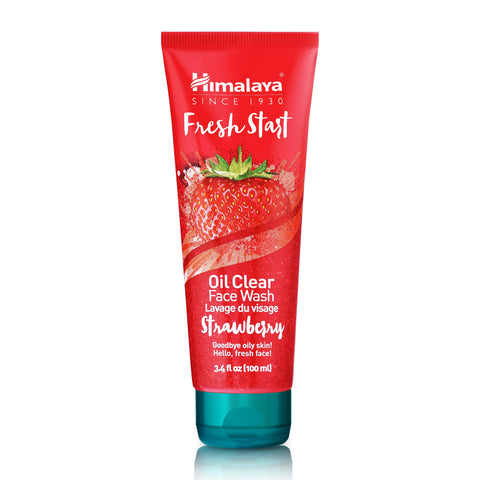 Himalaya Fresh Start Oil Clear Strawberry Face Wash, Daily Facial Cleanser for Clean, Soft, Healthy-Looking, Hydrated Skin, Non-Drying for All Skin Types, 3.38 oz