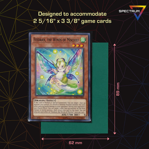 BCW Spectrum Elite Yugioh Sleeves - 60 Pack - Green Yugioh Card Sleeve | (Not for MTG or Pokemon) Small Trading Card Sleeves | Card Protector Sleeves