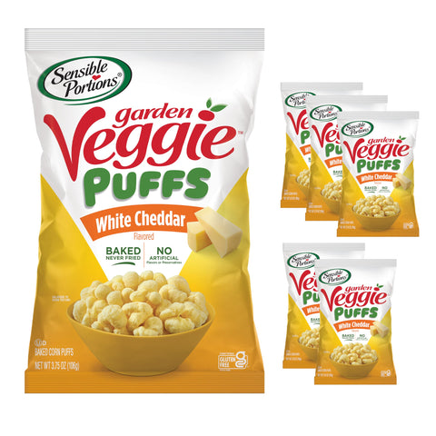 Sensible Portions Garden Veggie Puffs, White Cheddar, 3.75 oz (Pack of 6)