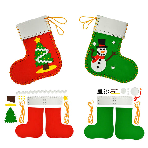 JOYIN Christmas Art and Craft Kit DIY with 3D Gingerbread House, Christmas Tree Door Sign, Foam Stocking Kit, Two Characters Decors Kids Boys & Girls Activities Project Set
