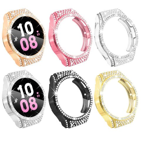 Fullife 6-Pack Compatible with Samsung Galaxy Watch 5 Screen Protector 40mm TPU Bumper, Crystal Bling Cases HD Full Protective Cover Galaxy Watch 4 Galaxy Watch 5 Case 40mm for Women, 6 Colors, 40mm