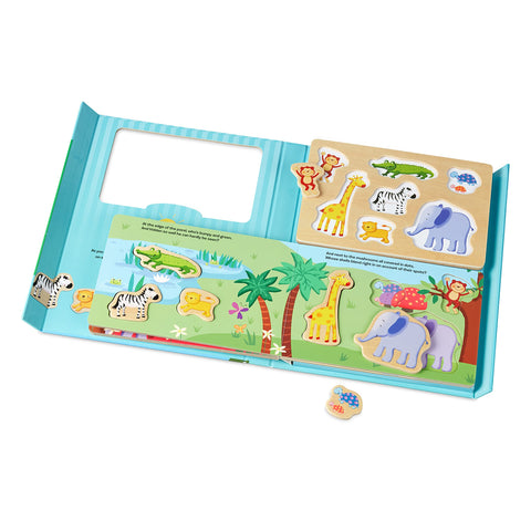 Melissa & Doug Book & Puzzle Play Set: in The Jungle