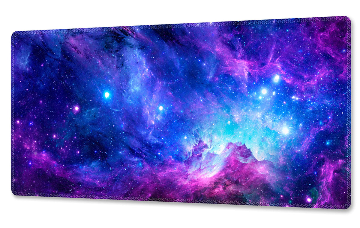 Extended XXL Heavy Mouse Pad - Thick, Water-Resistant Desk Mat with Non-Slip Rubber Base - Ideal for Home Office, Gaming, & Precise Mouse Control (36 x 17.1 Inch, Galaxy Clouds)