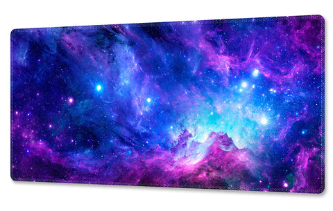 Extended XXL Heavy Mouse Pad - Thick, Water-Resistant Desk Mat with Non-Slip Rubber Base - Ideal for Home Office, Gaming, & Precise Mouse Control (36 x 17.1 Inch, Galaxy Clouds)