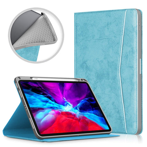 SWOOK iPad Air 4 Case iPad 10.9 Inch Case 2020, with Built-in Apple Pencil Holder - Auto Wake/Sleep Smart Cover and Stand Case for iPad Air 4th Gen 10.9 Inch 2020 (Air 4 10.9 Inch, Aqua)