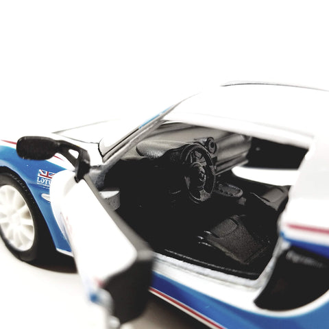Kinsmart. 2012 White and Blue Lotus Exige 16 R-GT 1/32 Scale Hardtop Diecast Car,SMALL