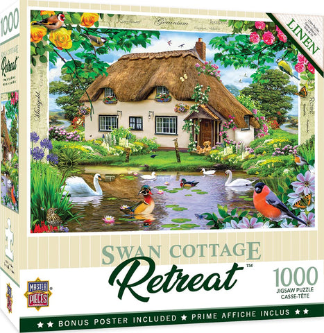 MasterPieces Cottages 1000 Puzzles Collection - Swan Cottage 1000 Piece Jigsaw Puzzle