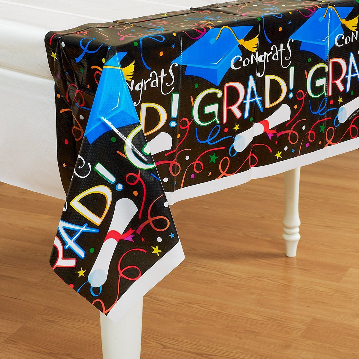 Amscan Graduation Plastic Table Covers ;3 Pack, 54 Inch x 84 Inch