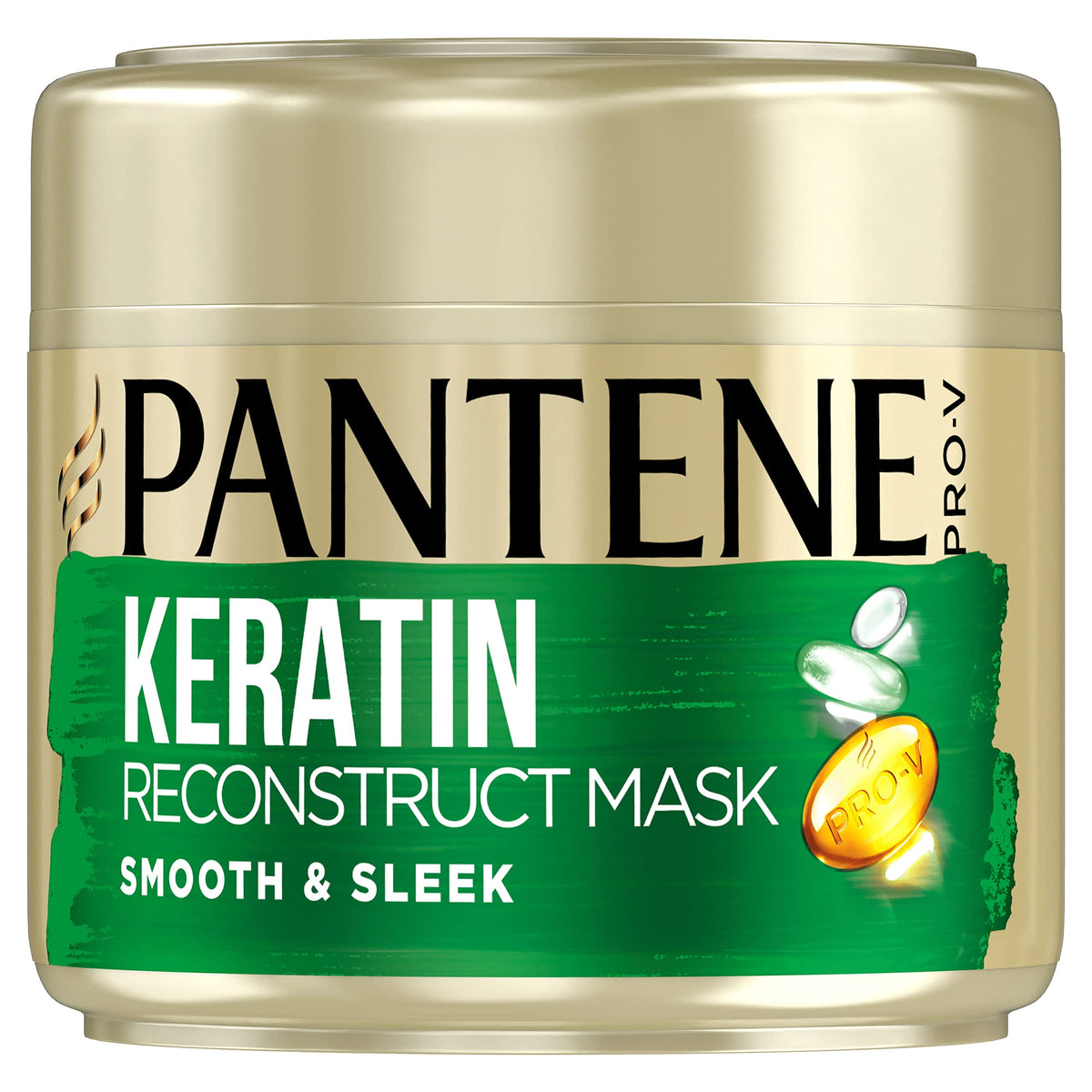 Pantene Smooth and Sleek Hair Mask, Keratin Hair Mask, Up to 72H of Smooth and Shiny Hair in 1 use, 300 ml