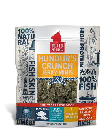 Hundur's Crunch Single Ingredient Cod Skin Dog Treats - Minis