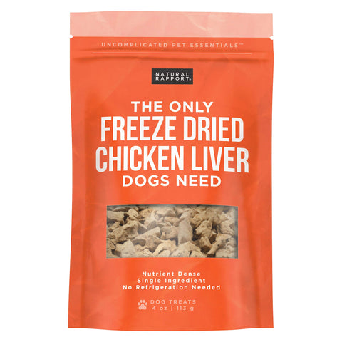 Natural Rapport Chicken Liver Dog Treats - The Only Freeze Dried Chicken Liver Dogs Need - Grain-Free Chicken Bites, Dog Treats for Small and Large Dogs (4 oz.)