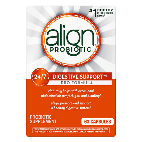 Align Probiotic, Pro Formula, Probiotics for Women and Men, Daily Probiotic Supplement, Helps Soothe Occasional Abdominal Discomfort & Bloating*, #1 Doctor Recommended BrandÃƒÆ’Ã‚Â¢ÃƒÂ¢Ã¢â‚¬Å¡Ã‚Â¬Ãƒâ€šÃ‚Â¡, 63 Capsules