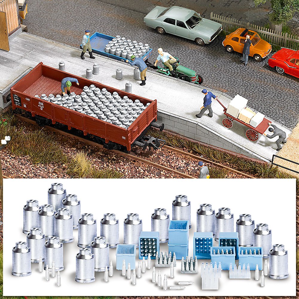 Busch 1145 Milk Churns and Cases HO Scenery Scale Model Scenery