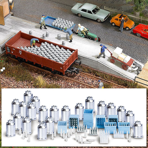 Busch 1145 Milk Churns and Cases HO Scenery Scale Model Scenery
