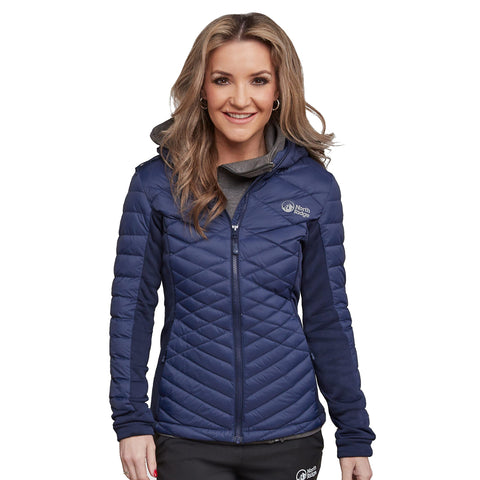 NORTH RIDGE Womens Tech Breeze Down Filled Insulated Jacket with Adjustable Hood, Womens Winter Jacket, Womens Down Jacket (10, Navy)