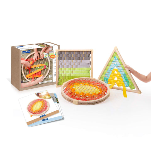 Guidecraft Jumbo Weaving Frames: Square, Triangle and Circle Frame; Educational Toy for Toddlers; Develop Fine Motor Skills