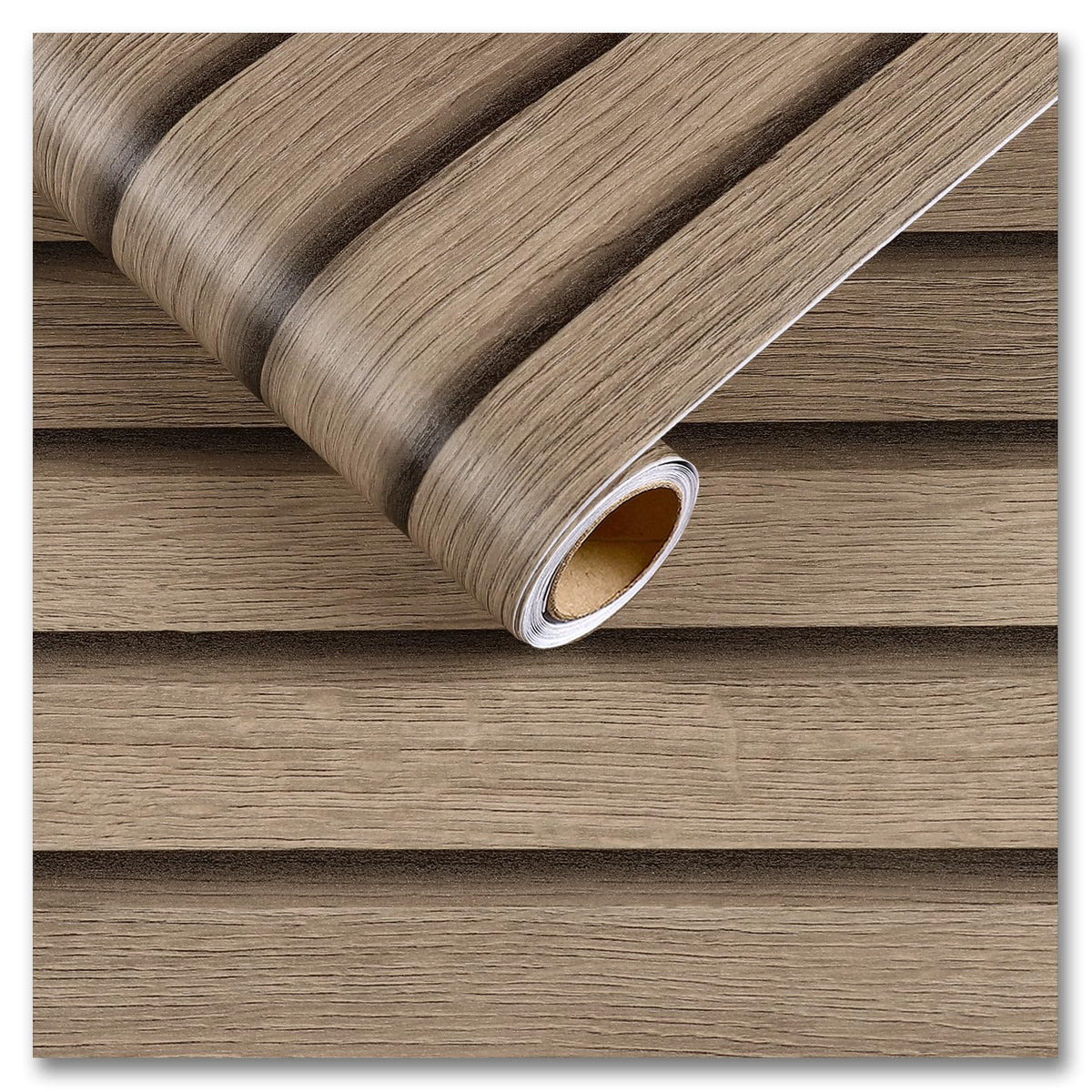 CRE8TIVE Wide 24"x354" Brown Wood Slats Wallpaper Peel and Stick Wood Grain Contact Paper Waterproof Self Adhesive Wood Panel Removable Wallpaper Wooded Stripe Look Paper for Furniture Walls Classroom
