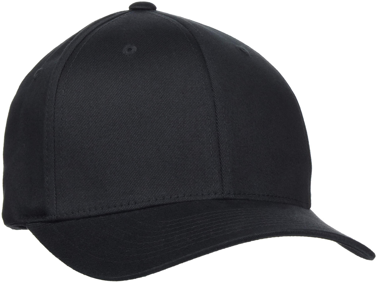 Flexfit Unisex Organic Cotton Cap Yupoong Flexfit Headwear, black, S-M UK