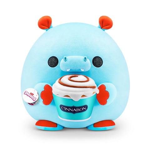 Snackles (Cinnabon) Hippo Super Sized 14 inch Plush by ZURU, Ultra Soft Plush, Collectible Plush with Real Licensed Brands, Stuffed Animal