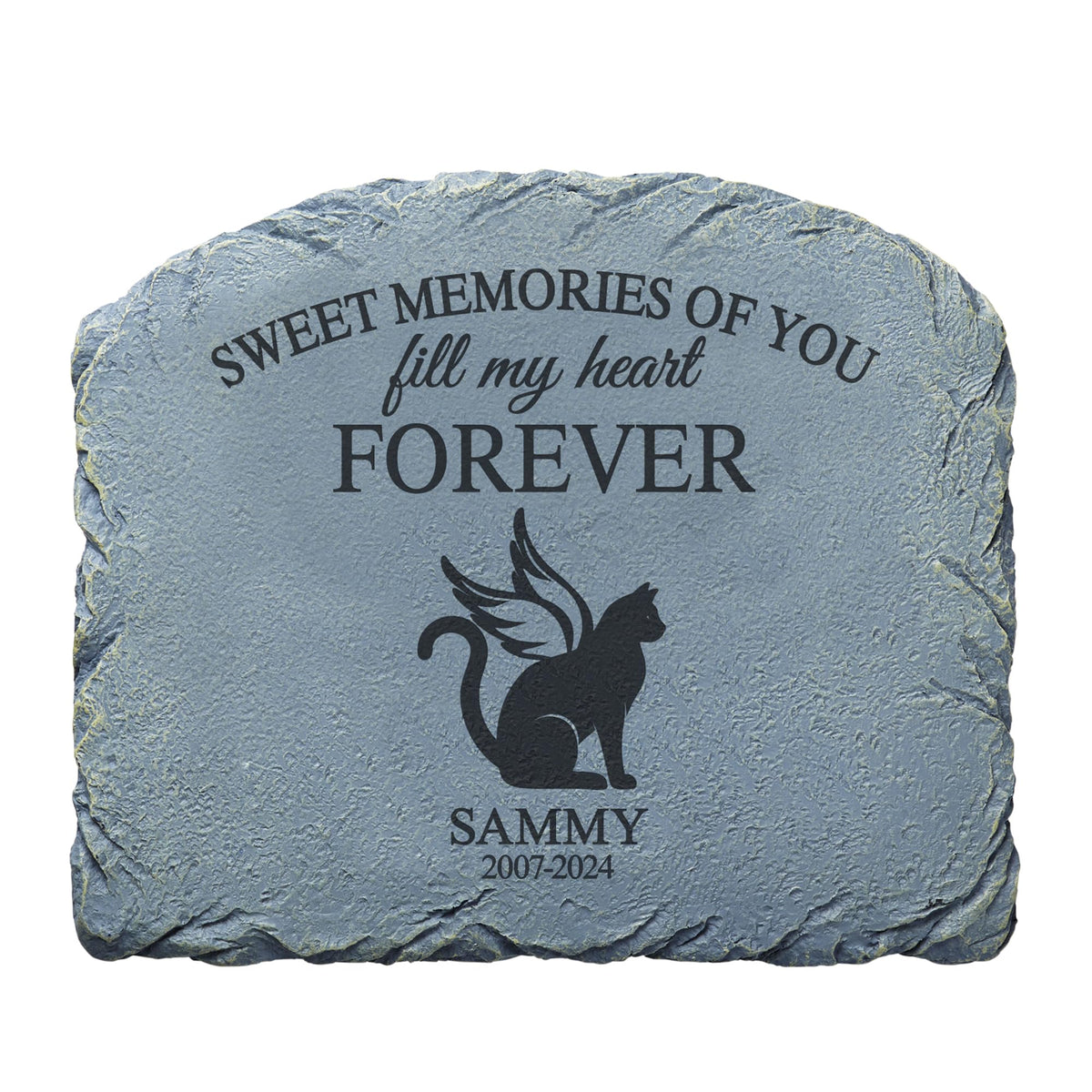 Let's Make Memories Personalized Forever Friend Pet Memorial Stone - Cat - Sympathy Garden Marker