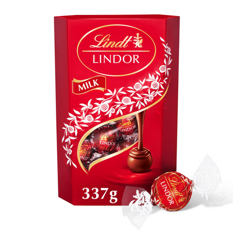 Lindt Lindor Milk Chocolate Truffles Box Large - Approx 26 balls, 337g - Chocolate Truffles with a Smooth Melting Filling - Gift Present or Sharing Box - Easter, Birthday, Celebrations, Congratulats
