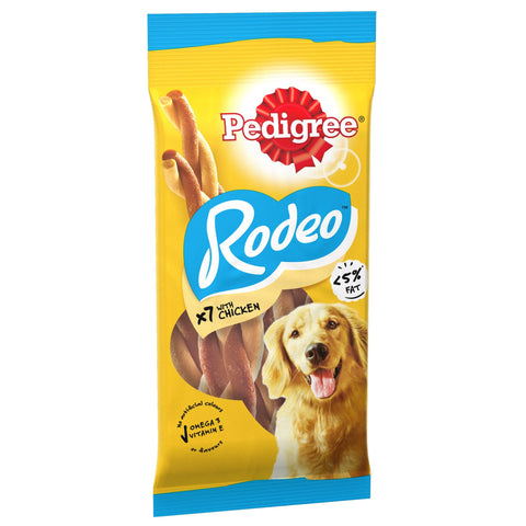 Pedigree Rodeo 84 Sticks, Dog Treats with Chicken - no artificial Colours or Flavours providing tasty Nutrients, Vitamins, Minerals and Omega 3, Pack of 1 (12 x 7)