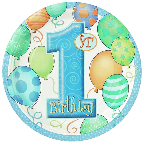 First Birthday 7" Blue Party Plates 8ct.