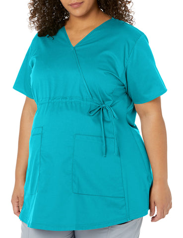 WonderWink Women's Wonderwork Maternity Top, Teal Blue, 2X-Large