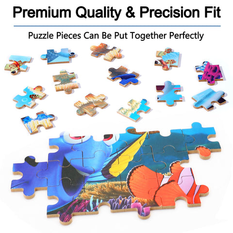 LELEMON Ocean Puzzles for Kids Ages 4-8,Underwater World 60 Piece Puzzles for Kids Ages 3-5,Children Jigsaw Puzzles Kids Puzzles in a Metal Box,Educational Learning Puzzle Toys for Girls and Boys