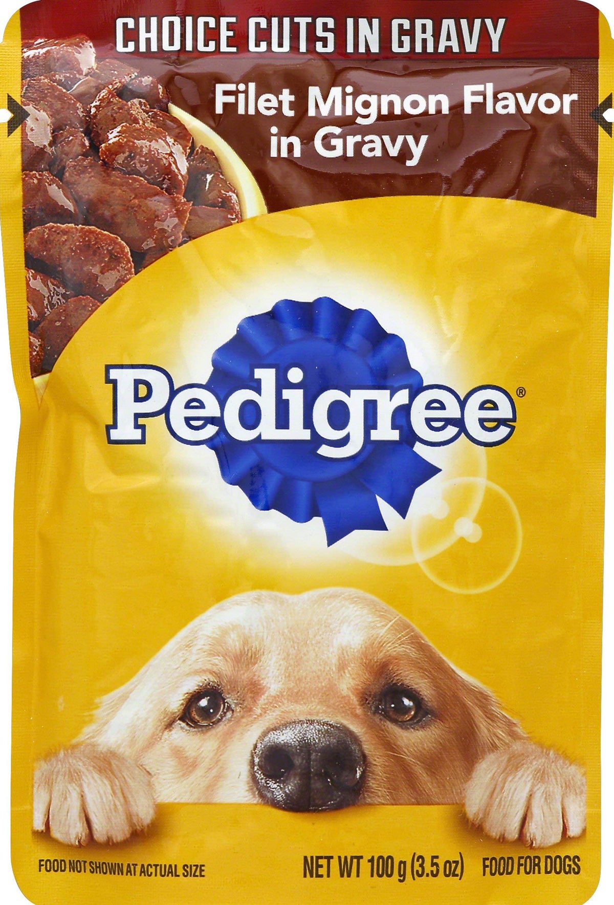 Pedigree Pouch Pedigree Choice Cuts In Gravy Filet Mignon Flavor Adult Wet Dog Food, 3.5 Oz. Pouch, 3.5 Oz