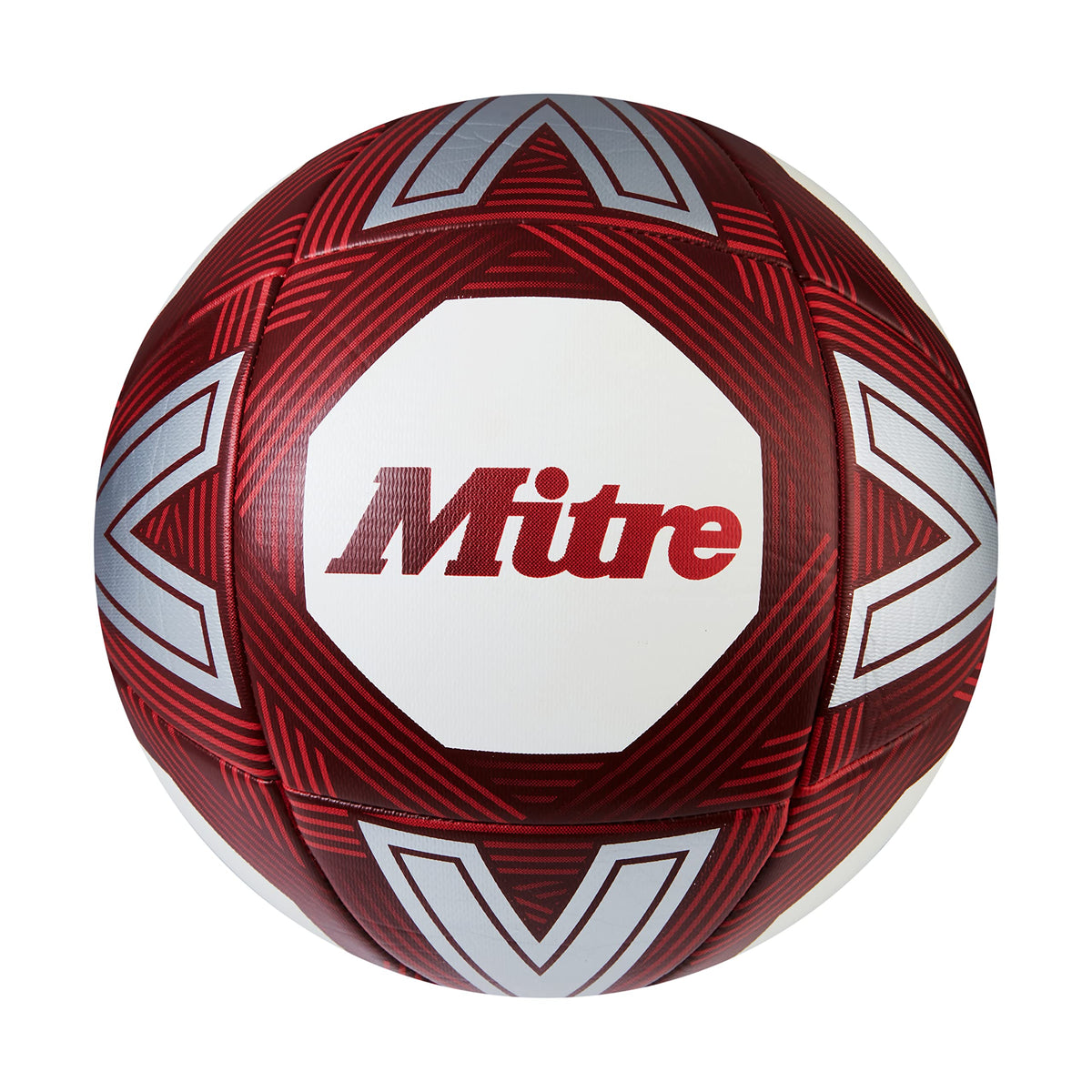 Mitre Intent Unisex Training Football, White/Red/Red, Size 5