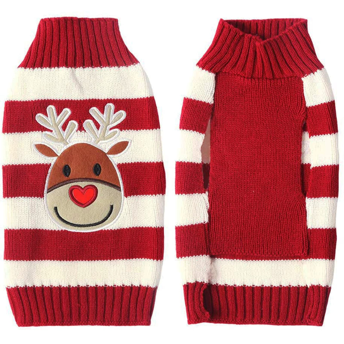 ZEACCT Pet Dog Christmas Sweater, Dog Reindeer Sweaters, Pet ChristmasKnitted, Xmas Dog Sweaters,Ugly Sweaters Jumper For Small Medium Large Dogs, Knitwear Winter WarmPuppy Cat Xmas Clothes Costume