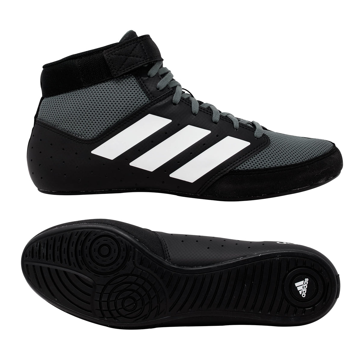 adidas Men's Mat Hog 2.0 Wrestling Shoe, Black/Onyx/White, 6 UK
