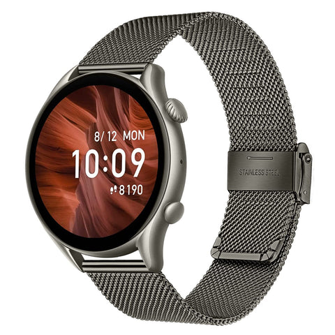 TRUMiRR Compatible with Amazfit Bip 5/Amazfit Balance/Amazfit GTR 4/Amazfit GTR 3/Amazfit GTR 3 Pro Metal Bracelet, 22 mm Mesh Woven Stainless Steel Watch Strap Bracelet for Amazfit Bip 5/Amazfit