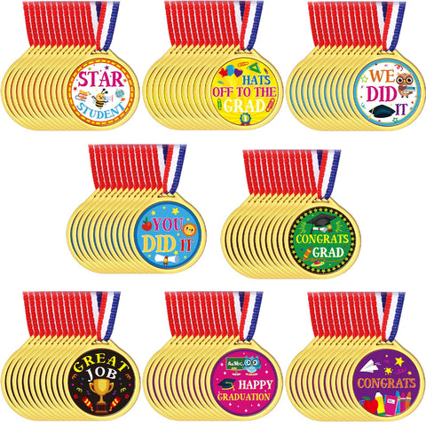 Yilloog 200 Pcs Kindergarten Grad Medals Graduation Medals for Kids Bulk Preschool Grad Award Medals Congrats Grad Medals for Winner Award for Sports Talent Show Classroom Graduation Party Favors