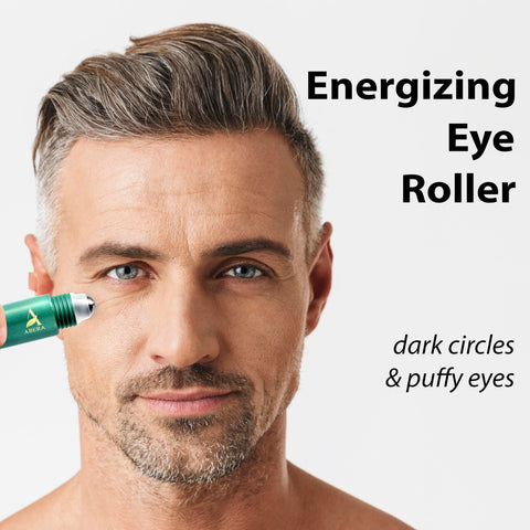 Abera Eye Roller Serum with Mint Essence for Men, Vitamin C and Peptides - Energizing Serum for Dark Circles and Puffiness, Fine Lines, Wrinkles, 0.34 fl oz