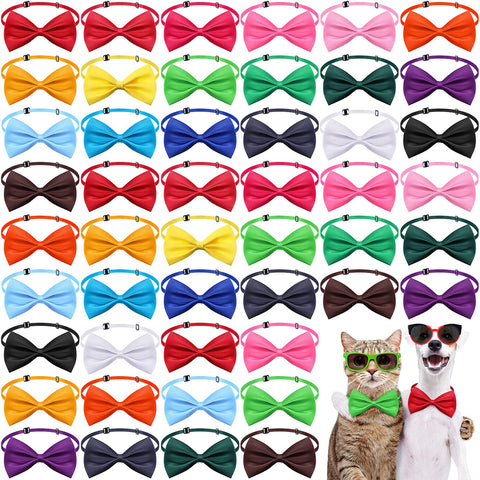 100 Pieces Dog Bow Ties for Dogs with Adjustable Collar 19 Colors Puppy Cat Dog Neck Tie Collars Pet Grooming Accessories for Little Medium Girl Boy Pet Holiday Festival Wedding Birthday Gift Party