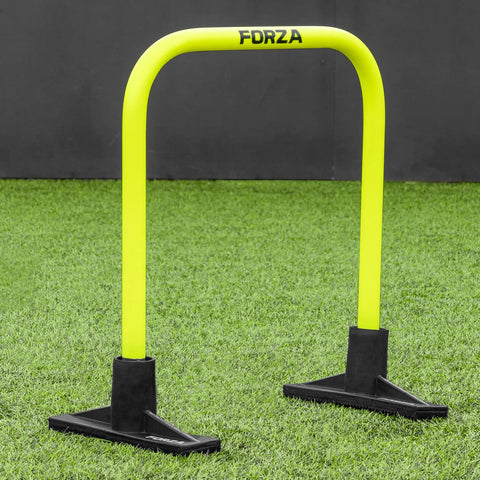 FORZA Pro Football Training Passing Arcs [4 Pack] | Grass/4G Pitches - Optional Bases | 9 Colours (With Carry Bag, Yellow, With Bases)