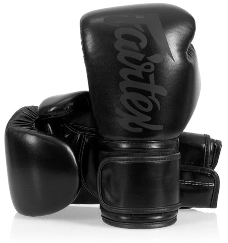 Fairtex BGV14 Muay Thai Boxing Microfibre Gloves for Men, Women, Kids | MMA Gloves, Kickboxing, Gym, Workout | Premium Quality, Light Weight & Shock Absorbent Boxing Gloves- (Solid Black/14oz)