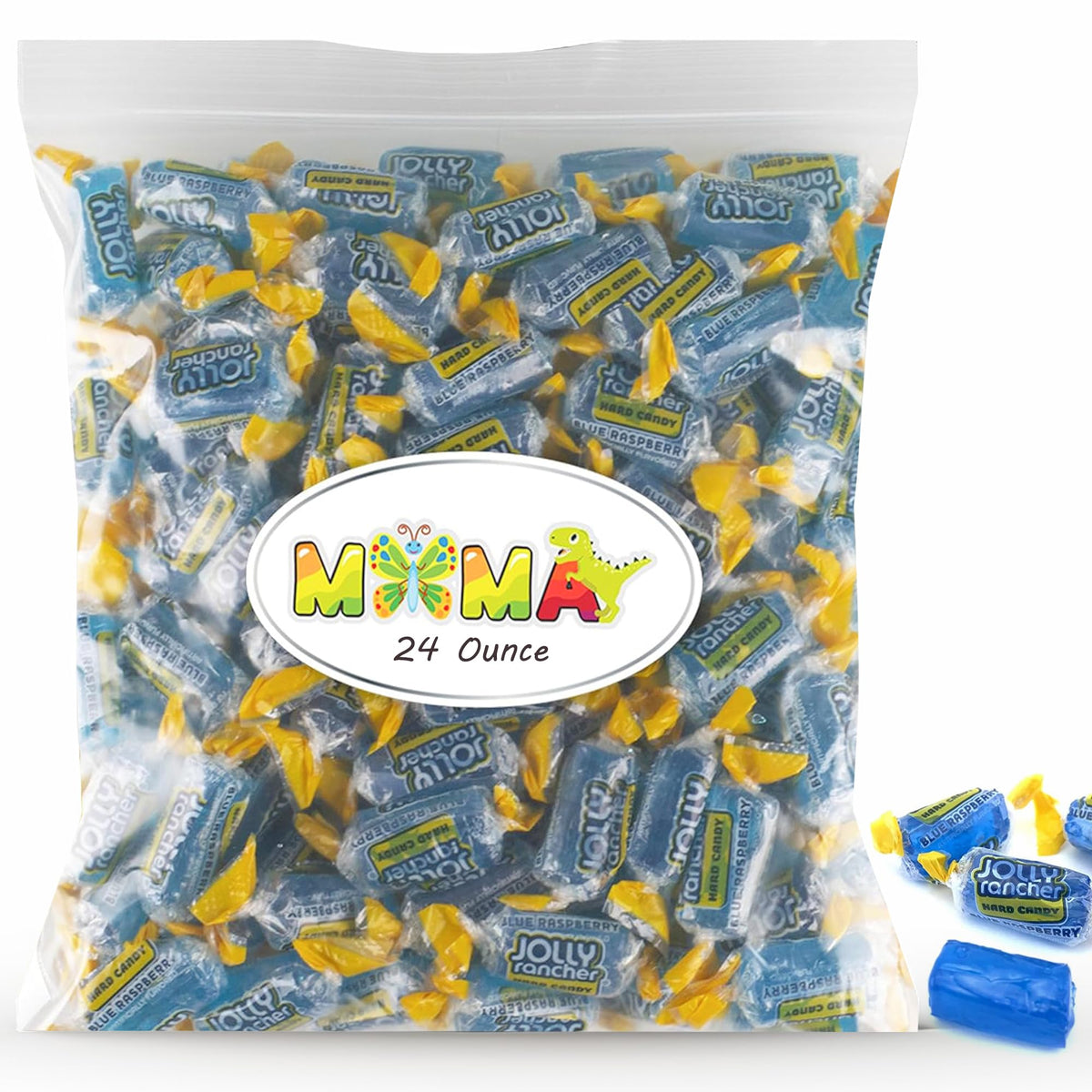 Jolly Rancher Hard Candy - Assorted Fruit Flavors - Made with Real Fruit Juice - Gluten-Free - Perfect for Snacking and Sharing - Ideal for Candy Bowls, Dessert Tables, Parties, Halloween and More - Individually Wrapped - 1.5 lb Bag (Blue Raspberry)