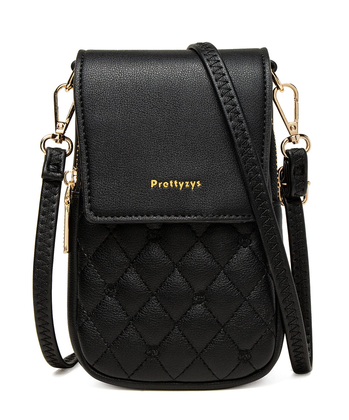 Ecohaso Women Crossbody Phone Bag, Soft PU Leather Ladies Small Shoulder Bag Handbags Mobile Phone Purse Wallet with Adjustable Strap Card Slots (Black)