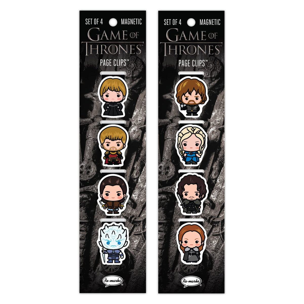 Re-marks Ã¢â‚¬Å“Game of ThronesÃ¢â‚¬Â Character Bookmarks, Magnetic Page Clips, 2 Sets of 4 Page Clips, 8 Clips Total