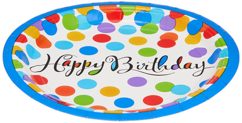 Amscan Round Plates | Multi Color Collection | Birthday Multicolor | 741536 7"