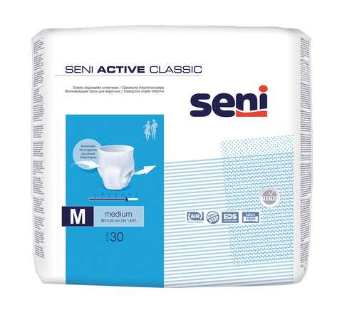 Seni 14742 Active Classic Pants Medium with 5.5 Drops Waist Circumference 80 to 110 cm Pack of 30