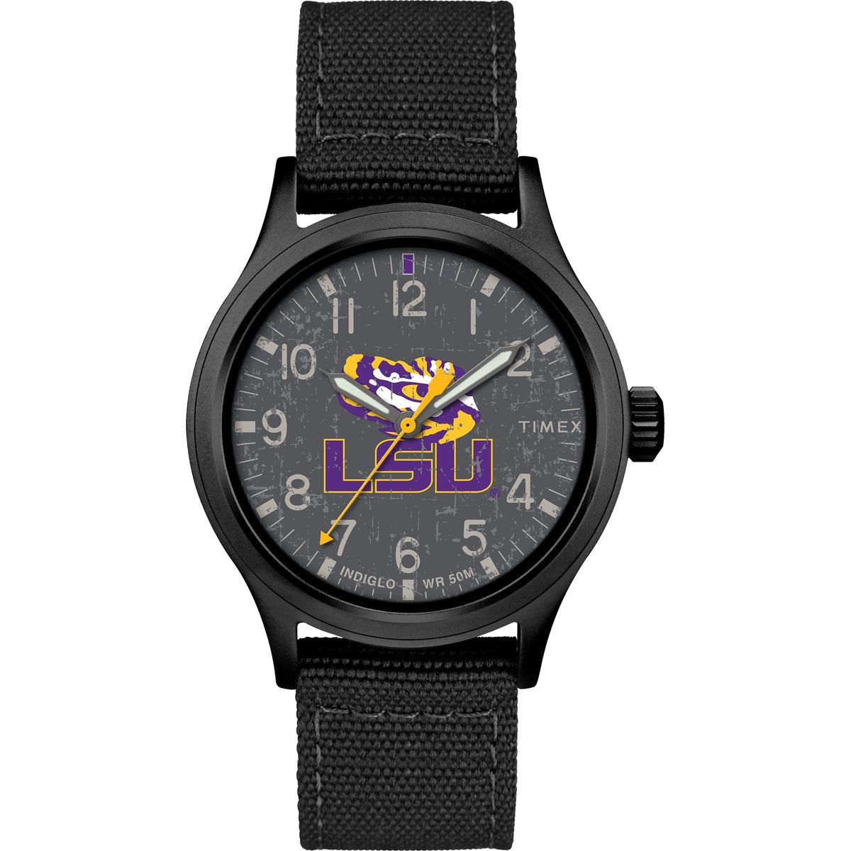 Timex Tribute Men's Collegiate Scout 40mm Watch - LSU Tigers with Black Fabric Strap