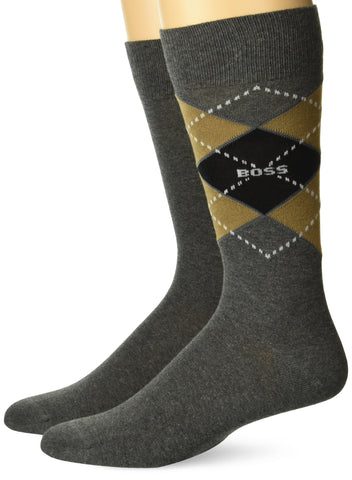 BOSS Two Pack Cotton Argyle Design Dress Socks